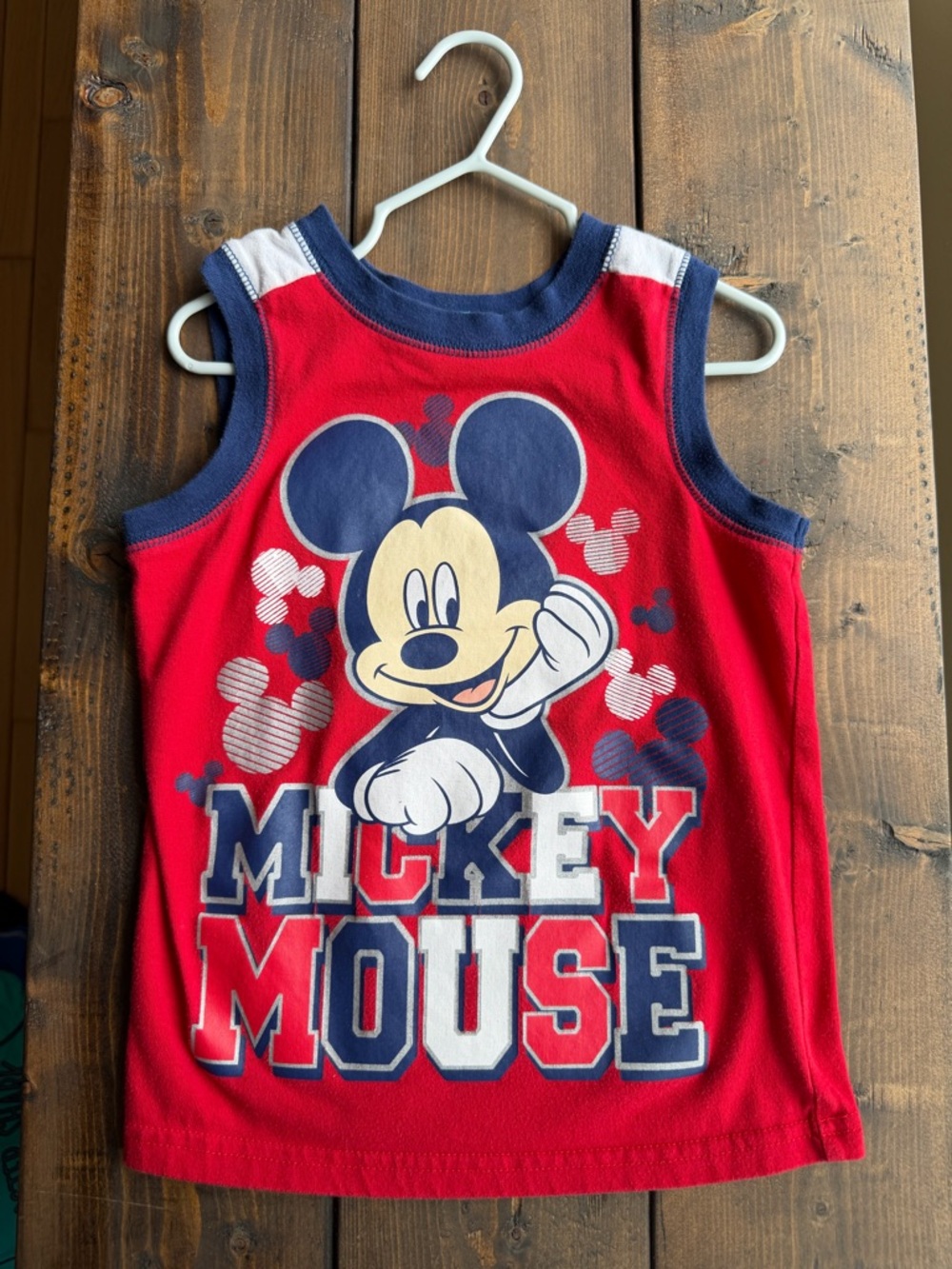 Disney Red Mickey Mouse Tank Top with Navy Trim